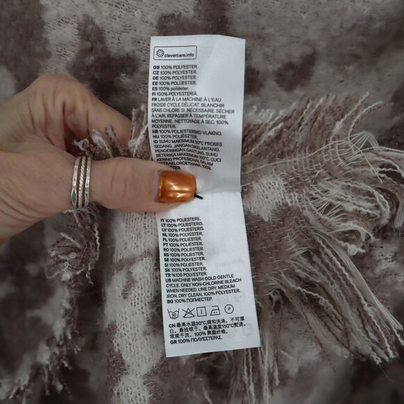 H&M Earth Blanket Shawl Beige Boho Goblincore‎ Rustic Farmhouse Country Cottage - Picture 4 of 13
